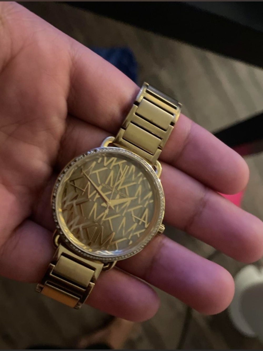 Michael Kors Gold-Tone MK Logo Bracelet Watch